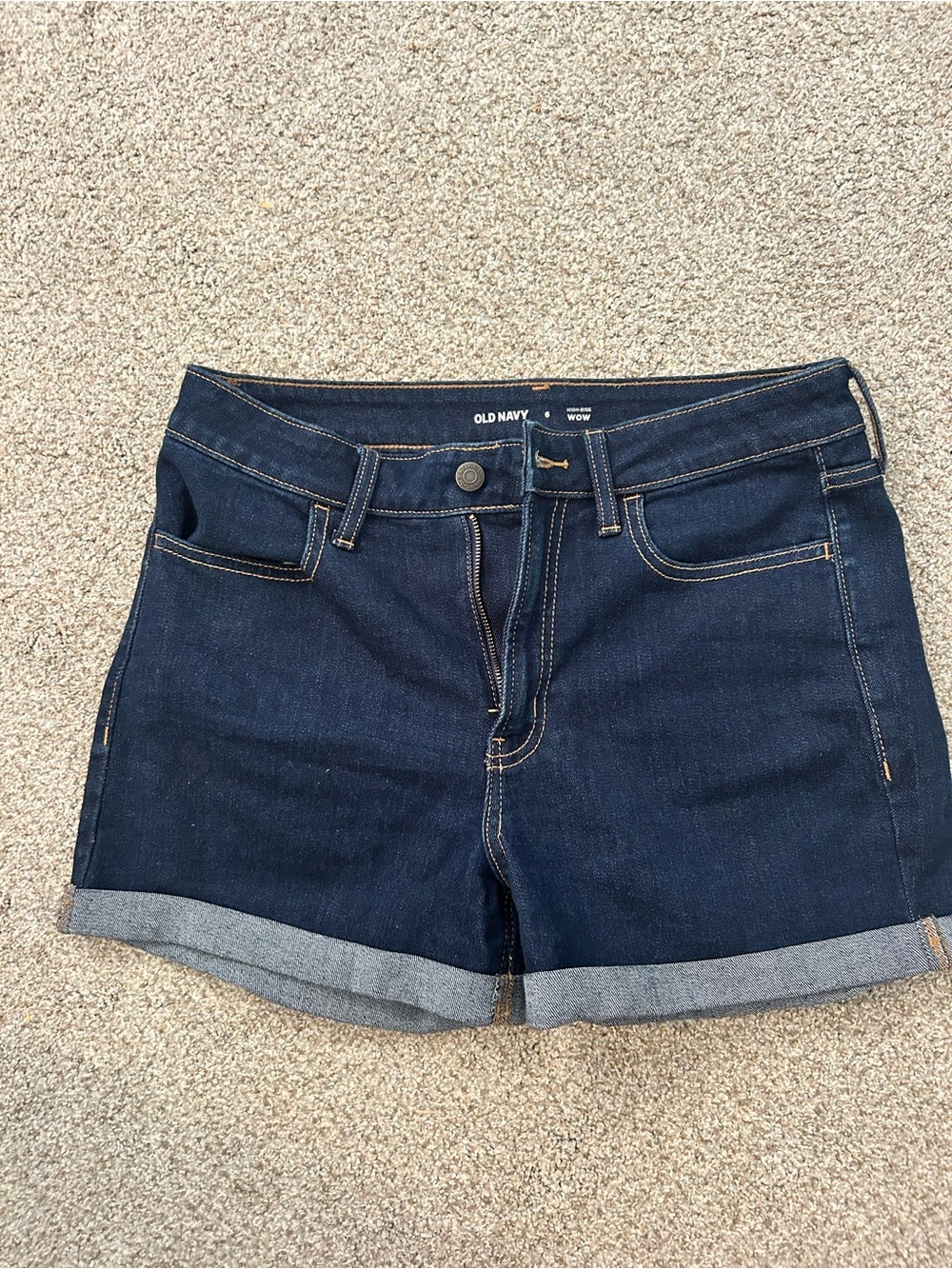 Old Navy Dark Blue Cuffed Denim Shorts